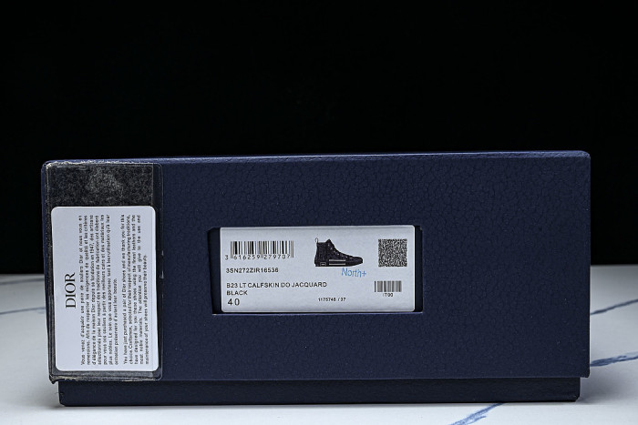 NEW STYLE MEN'S AND WOMEN'S SHOES OBLIQUE PRINTING B23 HIGH TOP SPORTS SHOES BLACK/INKINESS