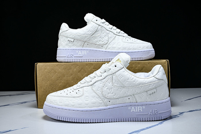 AIR FORCE 1 LOW LACE UP CASUAL SNEAKERS WHITE/PURE WHITE