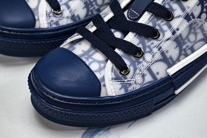 MEN'S LOW TOP PRINT B23 LACE UP FLAT SHOES COMBINED WITH CASUAL SPORTS SHOES NAVY BLUE/BLUE