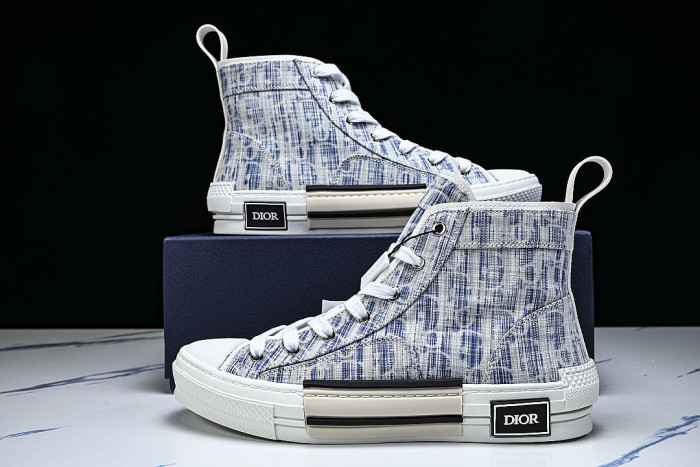 NEW STYLE MEN'S AND WOMEN'S SHOES OBLIQUE PRINTING B23 HIGH TOP SPORTS SHOES LIGHT GRAY/GREY