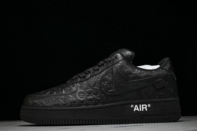 AIR FORCE 1 LOW LACE UP CASUAL SNEAKERS BLACK/INKINESS