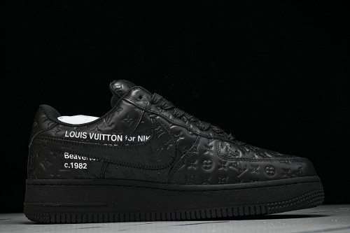 AIR FORCE 1 LOW LACE UP CASUAL SNEAKERS BLACK/INKINESS