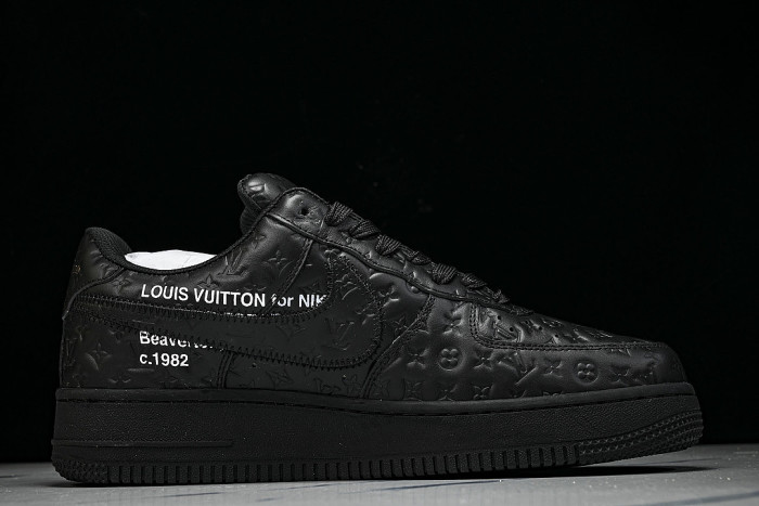 AIR FORCE 1 LOW LACE UP CASUAL SNEAKERS BLACK/INKINESS