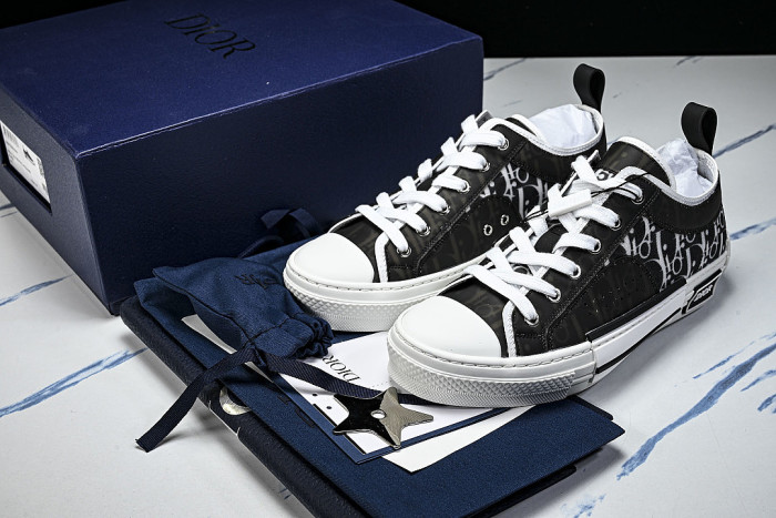 MEN'S LOW TOP PRINT B23 LACE UP FLAT SHOES COMBINED WITH CASUAL SPORTS SHOES BLACK/INKINESS