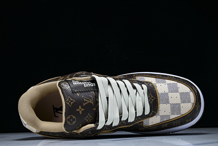 AIR FORCE 1 LOW LACE UP CASUAL SNEAKERS BROWN/COFFEE