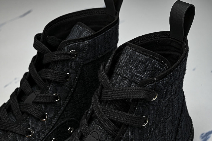 NEW STYLE MEN'S AND WOMEN'S SHOES OBLIQUE PRINTING B23 HIGH TOP SPORTS SHOES BLACK/INKINESS