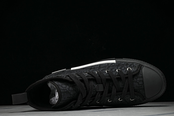 NEW STYLE MEN'S AND WOMEN'S SHOES OBLIQUE PRINTING B23 HIGH TOP SPORTS SHOES BLACK/INKINESS