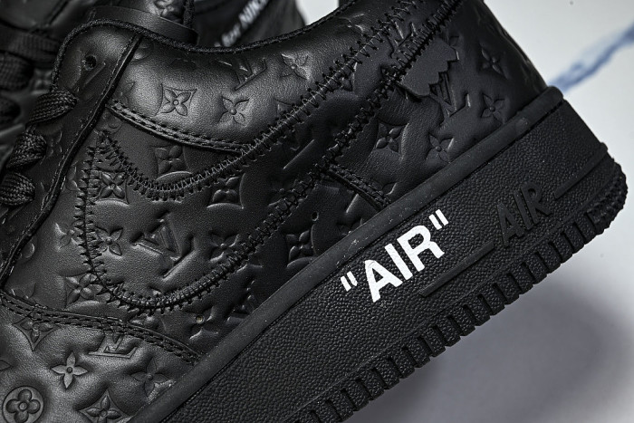 AIR FORCE 1 LOW LACE UP CASUAL SNEAKERS BLACK/INKINESS