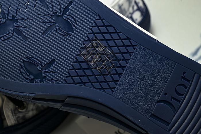 MEN'S LOW TOP PRINT B23 LACE UP FLAT SHOES COMBINED WITH CASUAL SPORTS SHOES NAVY BLUE/BLUE