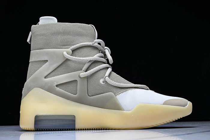 AR4237-900 AIR FEAR OF GOD 1 FOG CO BRANDED HIGH STREET OATS LIGHT GRAY/GREY