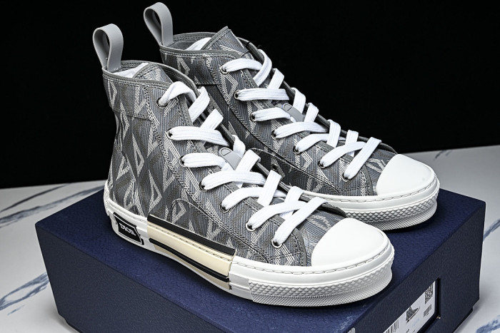 NEW STYLE MEN'S AND WOMEN'S SHOES OBLIQUE PRINTING B23 HIGH TOP SPORTS SHOES DARK GRAY/GREY