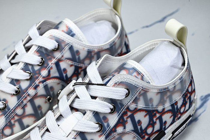 MEN'S LOW TOP PRINT B23 LACE UP FLAT SHOES COMBINED WITH CASUAL SPORTS SHOES BLUE/WHITE