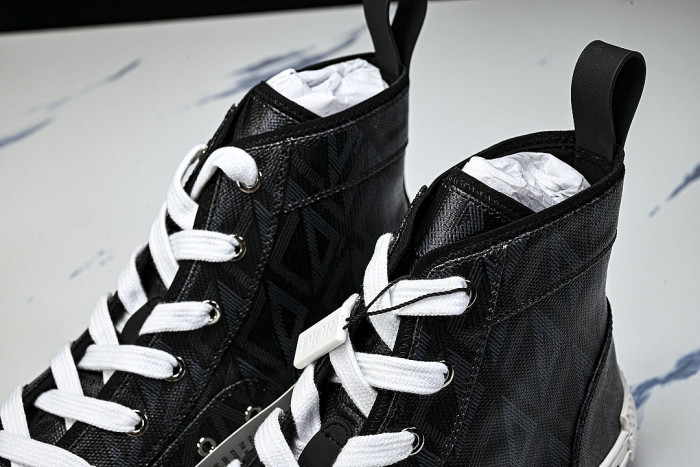 NEW STYLE MEN'S AND WOMEN'S SHOES OBLIQUE PRINTING B23 HIGH TOP SPORTS SHOES BLACK/INKINESS