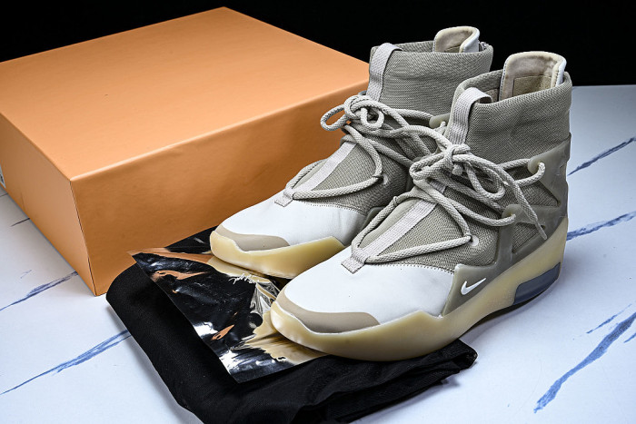 AR4237-900 AIR FEAR OF GOD 1 FOG CO BRANDED HIGH STREET OATS LIGHT GRAY/GREY