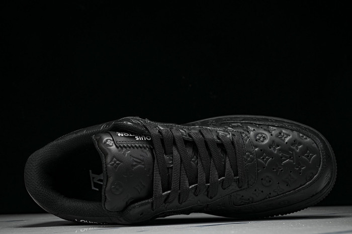 AIR FORCE 1 LOW LACE UP CASUAL SNEAKERS BLACK/INKINESS