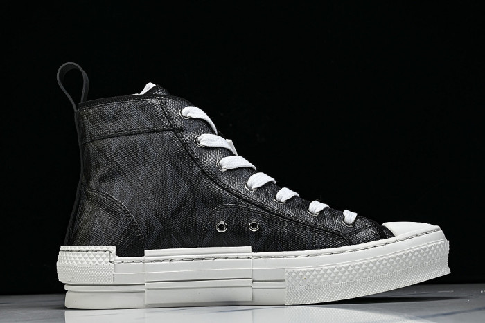 NEW STYLE MEN'S AND WOMEN'S SHOES OBLIQUE PRINTING B23 HIGH TOP SPORTS SHOES BLACK/INKINESS