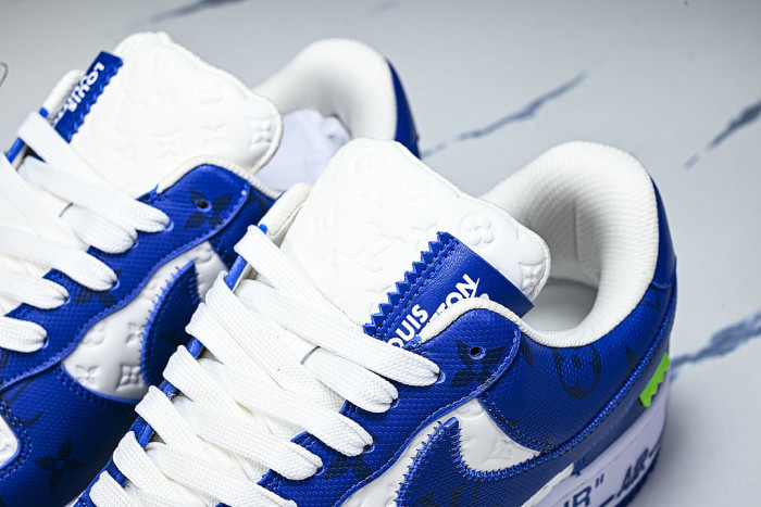 AIR FORCE 1 LOW LACE UP CASUAL SNEAKERS KLEIN BLUE/DARK BLUE