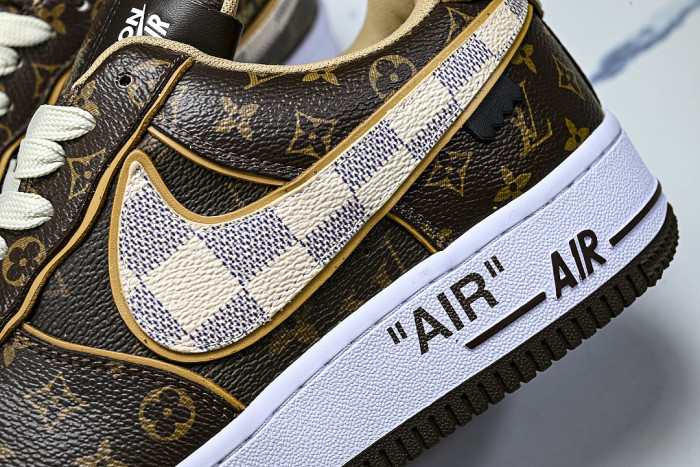 AIR FORCE 1 LOW LACE UP CASUAL SNEAKERS BROWN/COFFEE
