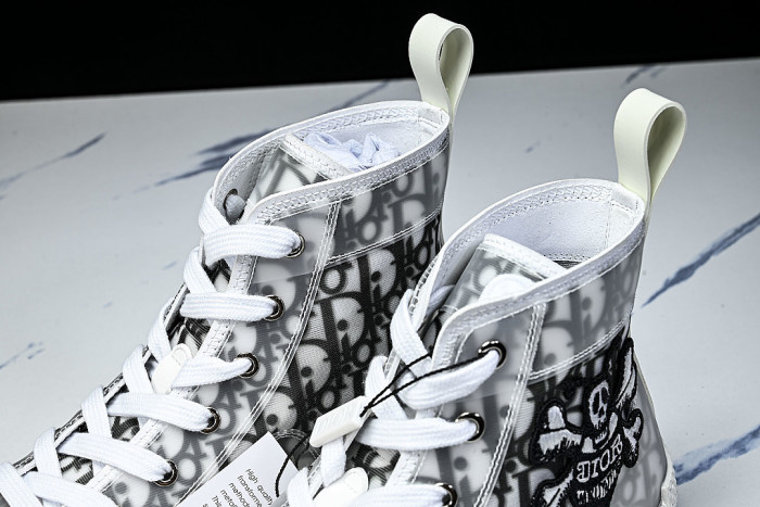 NEW STYLE MEN'S AND WOMEN'S SHOES OBLIQUE PRINTING B23 HIGH TOP SPORTS SHOES LIGHT GRAY/GREY