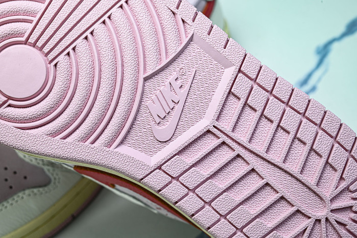 IQ7604-101 TRAVIS SCOTT X AIR JORDAN 1 LOW OG AJ1 BACK HOOK LOW TOP SHOES LIGHT PINK/RED