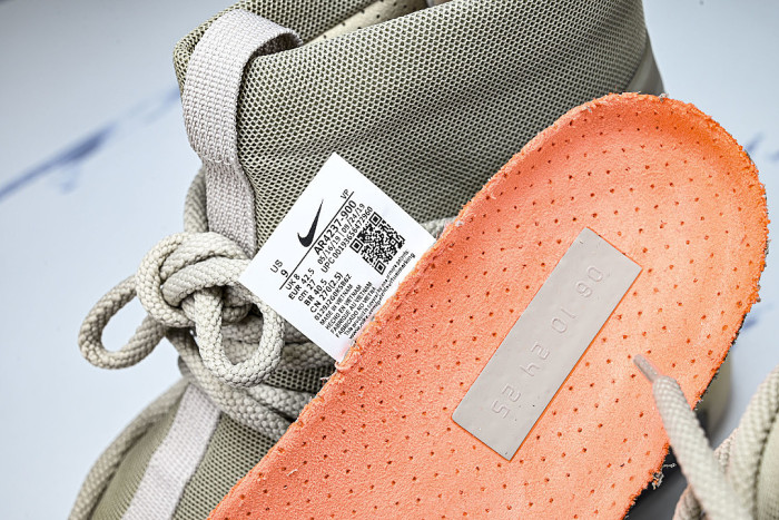 AR4237-900 AIR FEAR OF GOD 1 FOG CO BRANDED HIGH STREET OATS LIGHT GRAY/GREY