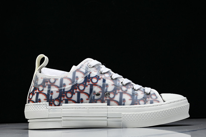MEN'S LOW TOP PRINT B23 LACE UP FLAT SHOES COMBINED WITH CASUAL SPORTS SHOES BLUE/WHITE
