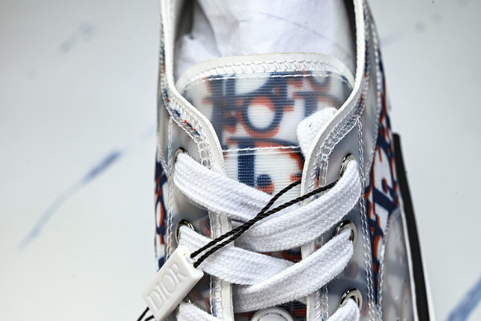MEN'S LOW TOP PRINT B23 LACE UP FLAT SHOES COMBINED WITH CASUAL SPORTS SHOES BLUE/WHITE