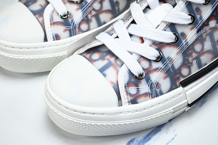 MEN'S LOW TOP PRINT B23 LACE UP FLAT SHOES COMBINED WITH CASUAL SPORTS SHOES BLUE/WHITE