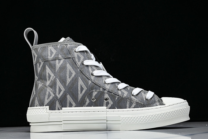 NEW STYLE MEN'S AND WOMEN'S SHOES OBLIQUE PRINTING B23 HIGH TOP SPORTS SHOES DARK GRAY/GREY
