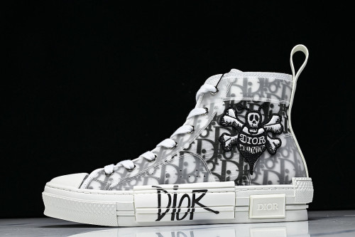 NEW STYLE MEN'S AND WOMEN'S SHOES OBLIQUE PRINTING B23 HIGH TOP SPORTS SHOES LIGHT GRAY/GREY