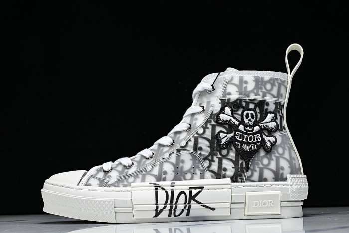 NEW STYLE MEN'S AND WOMEN'S SHOES OBLIQUE PRINTING B23 HIGH TOP SPORTS SHOES LIGHT GRAY/GREY