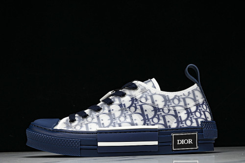 MEN'S LOW TOP PRINT B23 LACE UP FLAT SHOES COMBINED WITH CASUAL SPORTS SHOES NAVY BLUE/BLUE