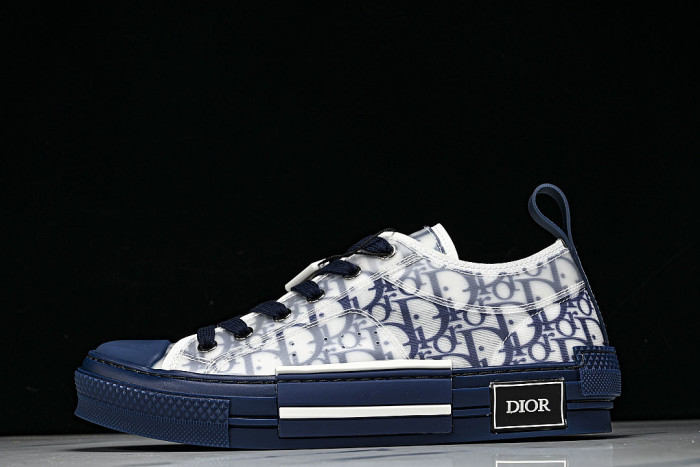 MEN'S LOW TOP PRINT B23 LACE UP FLAT SHOES COMBINED WITH CASUAL SPORTS SHOES NAVY BLUE/BLUE