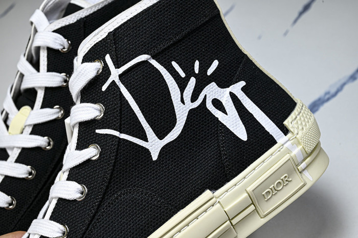 NEW STYLE MEN'S AND WOMEN'S SHOES OBLIQUE PRINTING B23 HIGH TOP SPORTS SHOES BLACK/INKINESS