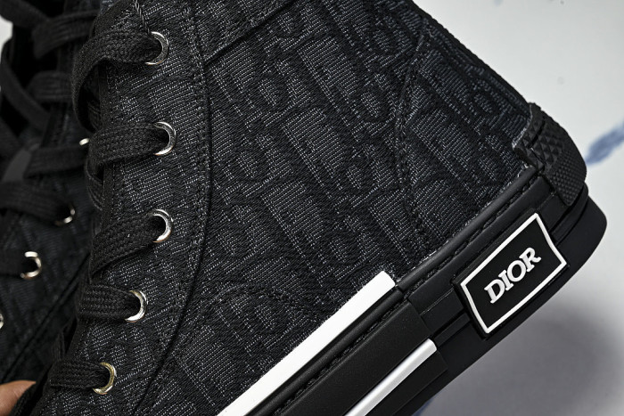 NEW STYLE MEN'S AND WOMEN'S SHOES OBLIQUE PRINTING B23 HIGH TOP SPORTS SHOES BLACK/INKINESS