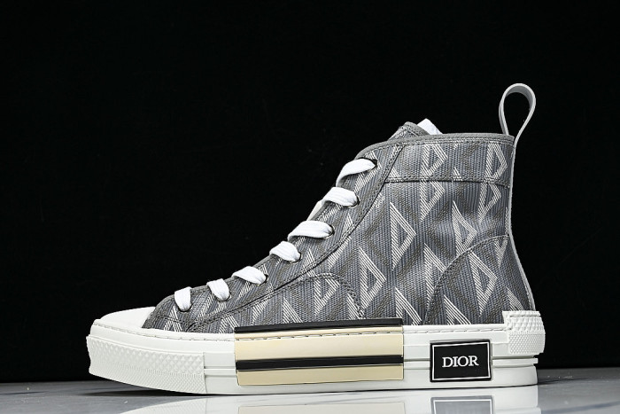 NEW STYLE MEN'S AND WOMEN'S SHOES OBLIQUE PRINTING B23 HIGH TOP SPORTS SHOES DARK GRAY/GREY