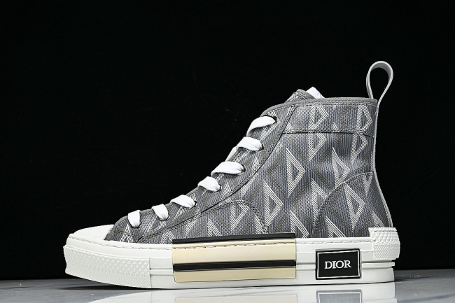 NEW STYLE MEN'S AND WOMEN'S SHOES OBLIQUE PRINTING B23 HIGH TOP SPORTS SHOES DARK GRAY/GREY