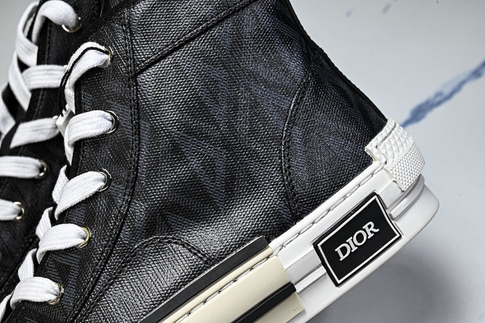 NEW STYLE MEN'S AND WOMEN'S SHOES OBLIQUE PRINTING B23 HIGH TOP SPORTS SHOES BLACK/INKINESS
