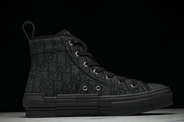 NEW STYLE MEN'S AND WOMEN'S SHOES OBLIQUE PRINTING B23 HIGH TOP SPORTS SHOES BLACK/INKINESS