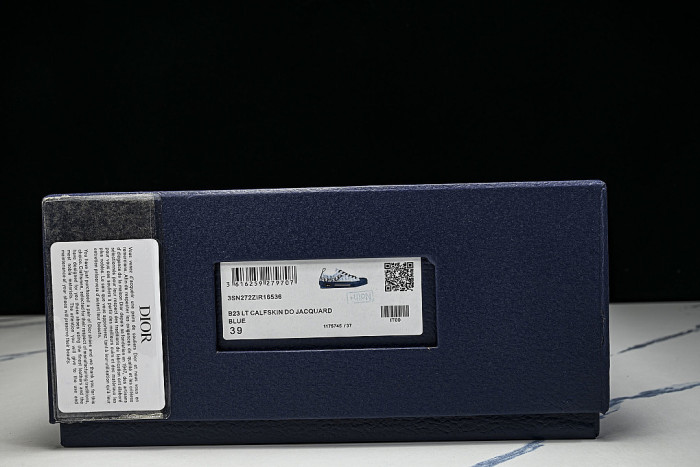 MEN'S LOW TOP PRINT B23 LACE UP FLAT SHOES COMBINED WITH CASUAL SPORTS SHOES NAVY BLUE/BLUE