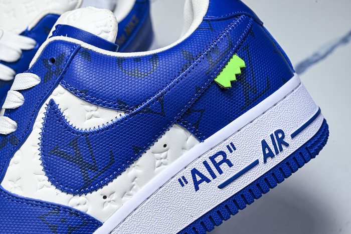 AIR FORCE 1 LOW LACE UP CASUAL SNEAKERS KLEIN BLUE/DARK BLUE