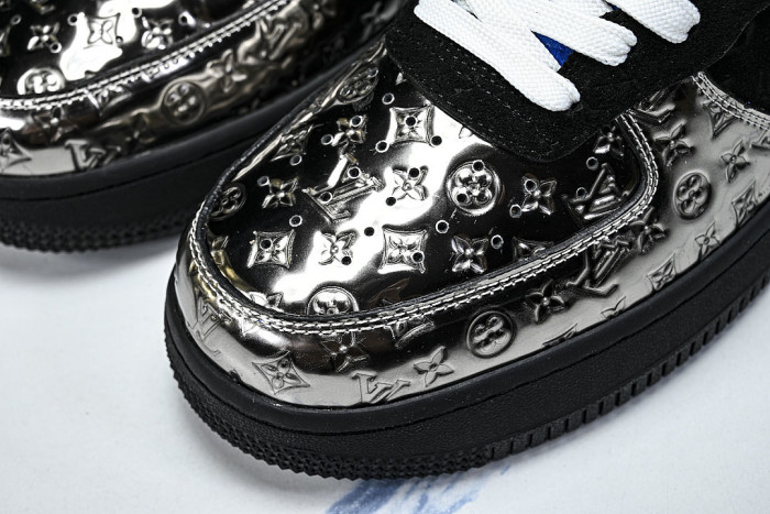 AIR FORCE 1 LOW LACE UP CASUAL SNEAKERS BLACK/YELLOW