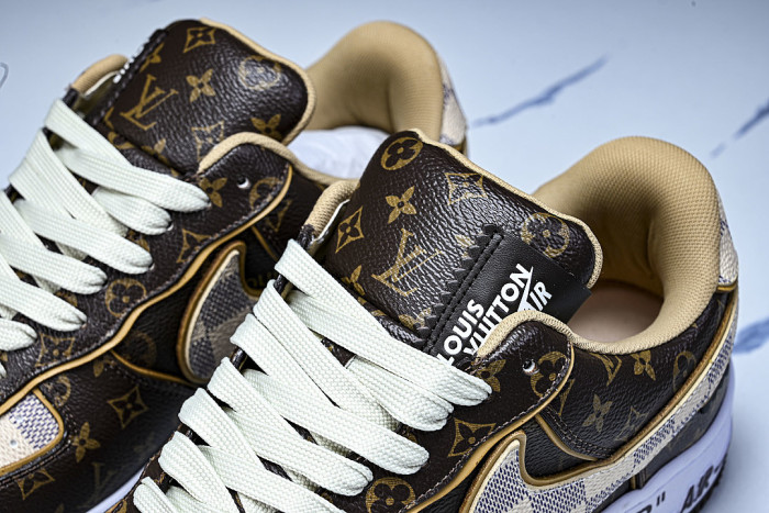 AIR FORCE 1 LOW LACE UP CASUAL SNEAKERS BROWN/COFFEE