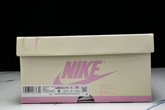 IQ7604-101 TRAVIS SCOTT X AIR JORDAN 1 LOW OG AJ1 BACK HOOK LOW TOP SHOES LIGHT PINK/RED