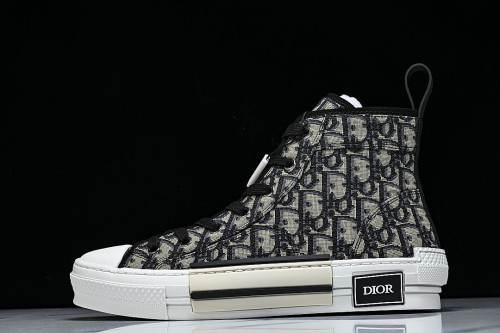 NEW STYLE MEN'S AND WOMEN'S SHOES OBLIQUE PRINTING B23 HIGH TOP SPORTS SHOES MATCHA GREEN/BLACK