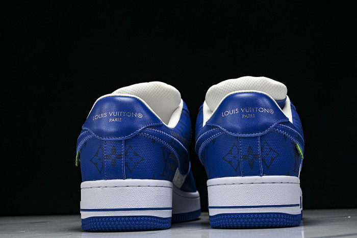 AIR FORCE 1 LOW LACE UP CASUAL SNEAKERS KLEIN BLUE/DARK BLUE