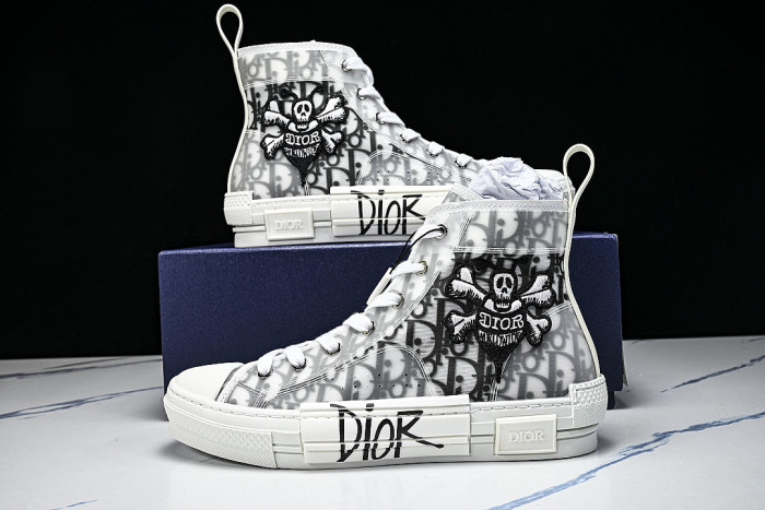NEW STYLE MEN'S AND WOMEN'S SHOES OBLIQUE PRINTING B23 HIGH TOP SPORTS SHOES LIGHT GRAY/GREY