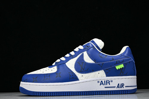 AIR FORCE 1 LOW LACE UP CASUAL SNEAKERS KLEIN BLUE/DARK BLUE