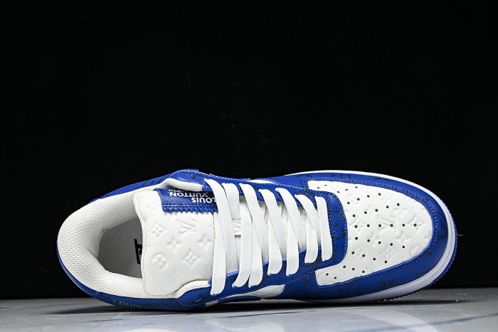AIR FORCE 1 LOW LACE UP CASUAL SNEAKERS KLEIN BLUE/DARK BLUE