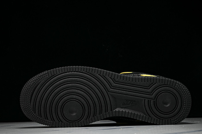 AIR FORCE 1 LOW LACE UP CASUAL SNEAKERS BLACK/YELLOW